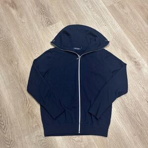 POLO RALPH LAUREN GOLF NAVY CASHMERE ZIP FUNNELNECK SWEATER JACKET SZ S